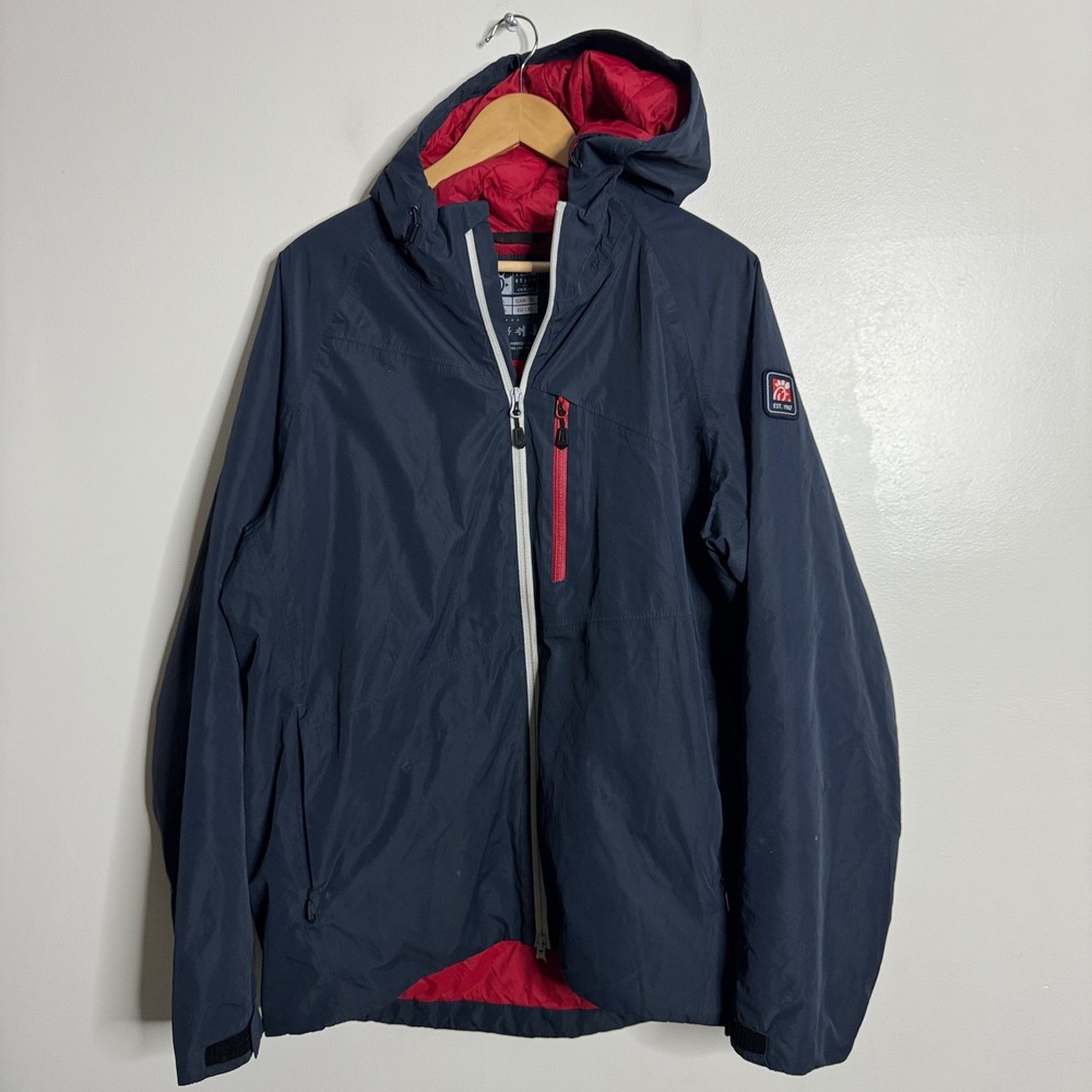 Cobe Style Mens Blue Lightweight Hooded Rain Jacket Outdoor‎ Full Zip L XL